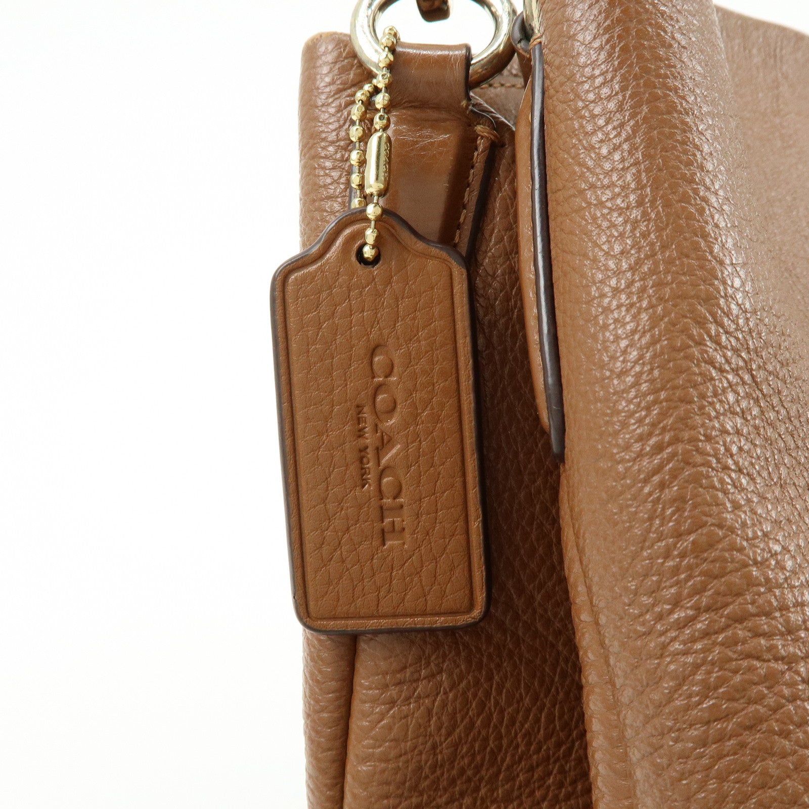 COACH Leather Shoulder Bag Hand Bag Brown