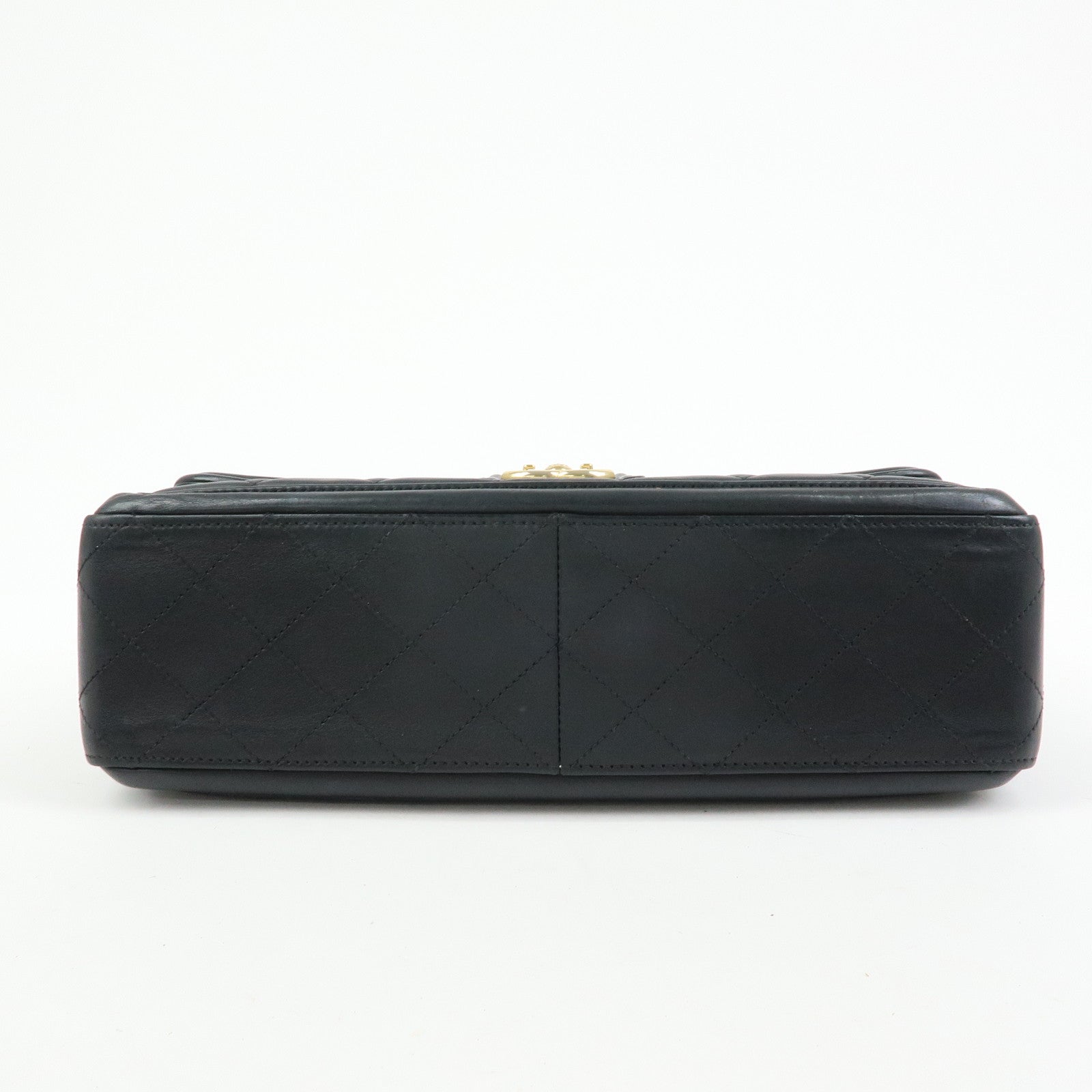 CHANEL Matelasse Lamb Skin Double Chain Single Flap Shoulder Bag
