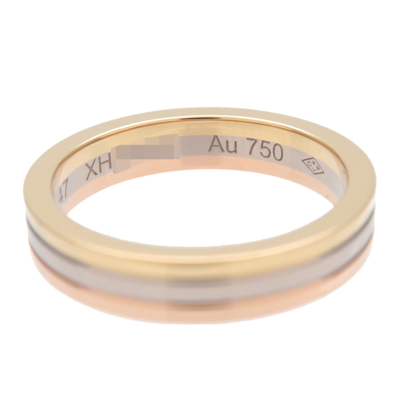 Cartier Vandome Three Color Ring K18 750YG/WG/PG #47 US4-4.5 EU47