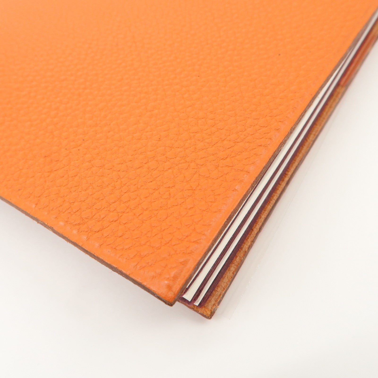 HERMES Togo Leather Ulysse MM □J Stamped Notebook Cover Potiron Orang