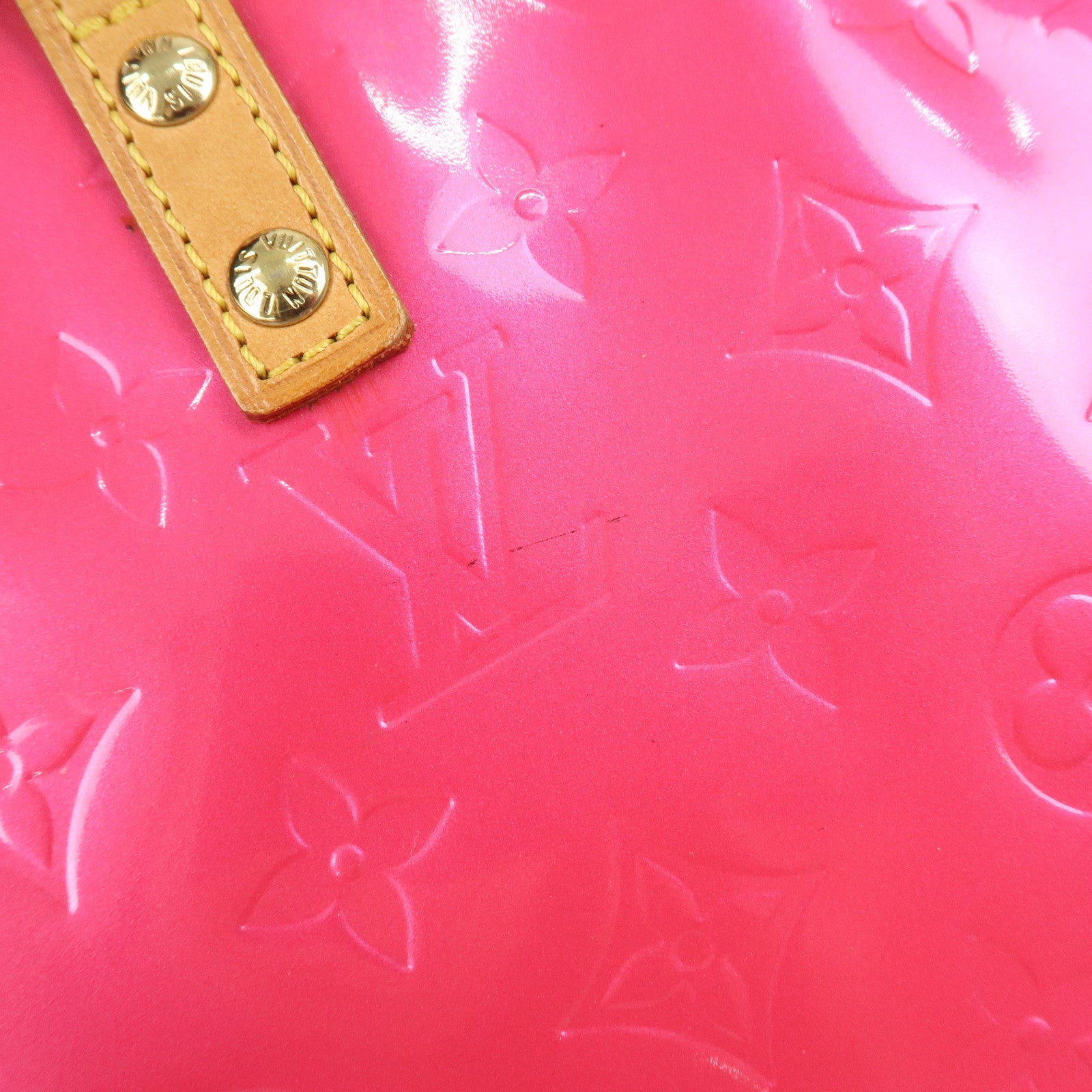 Louis Vuitton Monogram Vernis Lead PM Hand Bag Fuchsia Pink M91221