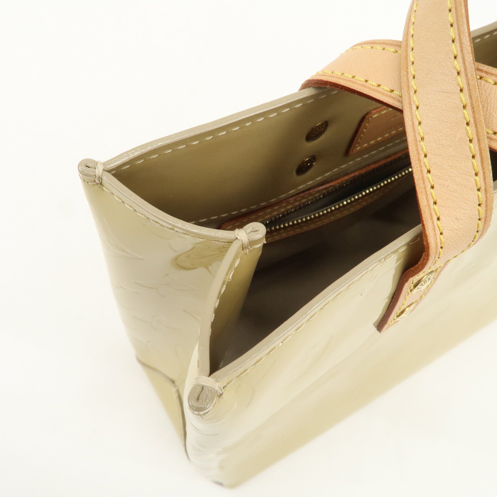 Louis Vuitton Monogram Vernis Lead PM Hand Bag Beige M91144