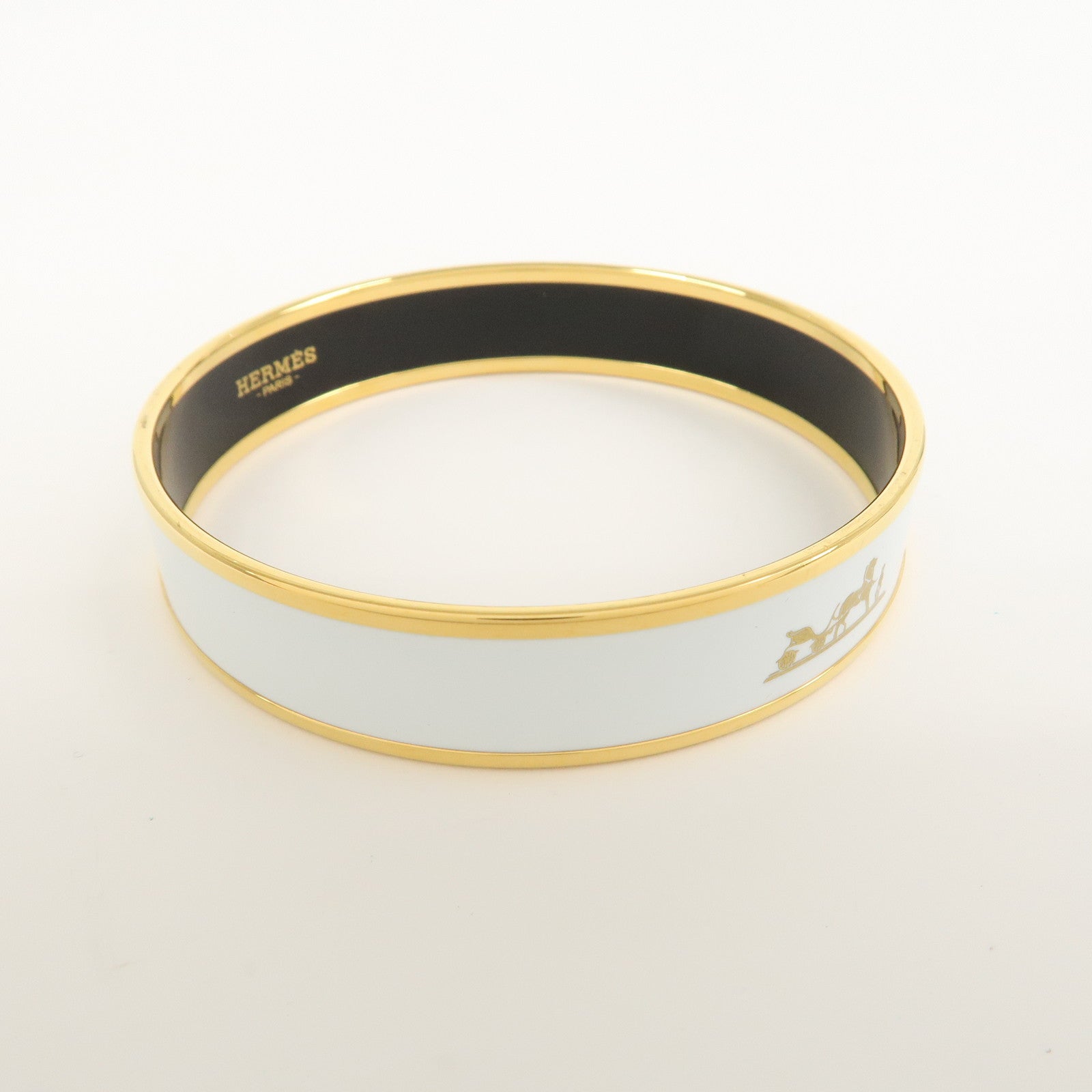 HERMES Email PM Bracelet Bangle White