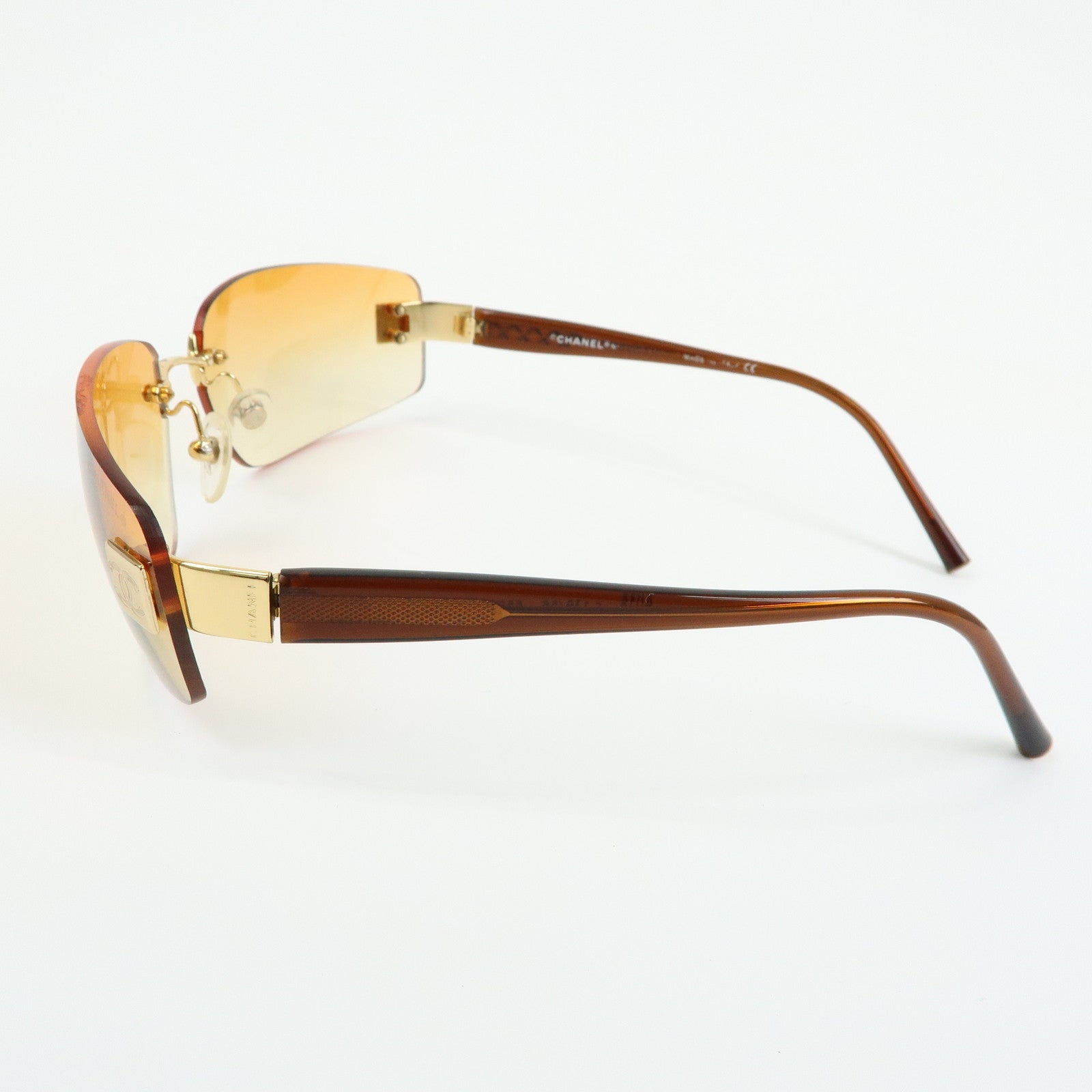 CHANEL COCO Mark Plastic Sunglasses 65笆「17 c.139/56 4018 Brown