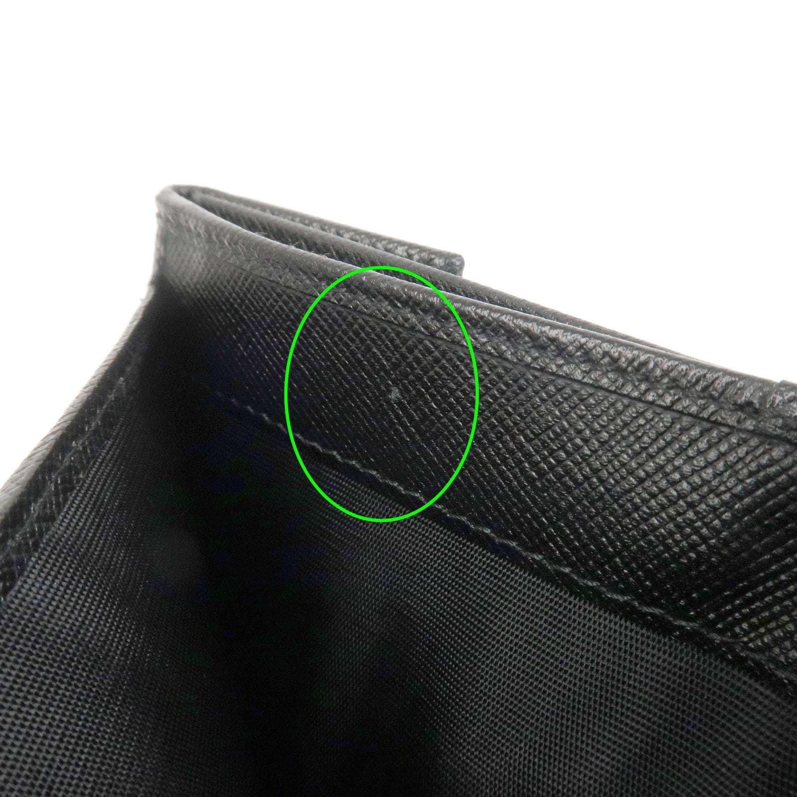 PRADA Triangle Logo Saffiano Leather Compact Wallet Black M53X