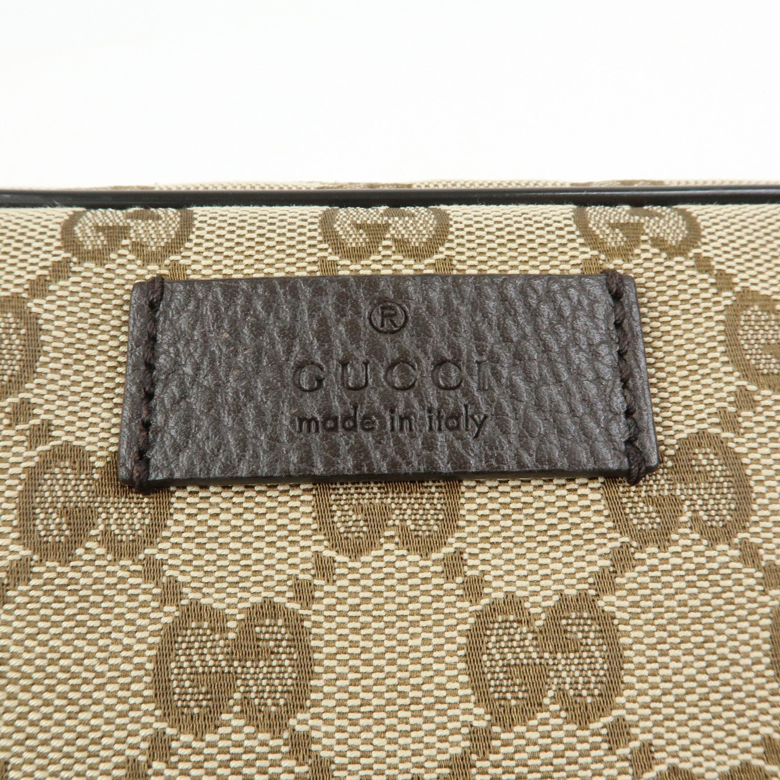 GUCCI GG Canvas Leather Waist Pouch Body Bag Crossbody Bag 449174