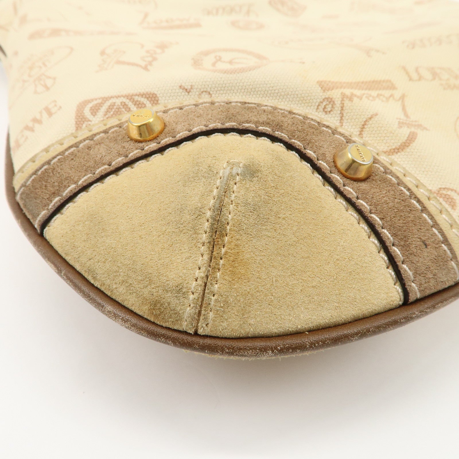 LOEWE Anagram Canvas Suede Leather Shoulder Bag 160th Anniverssary