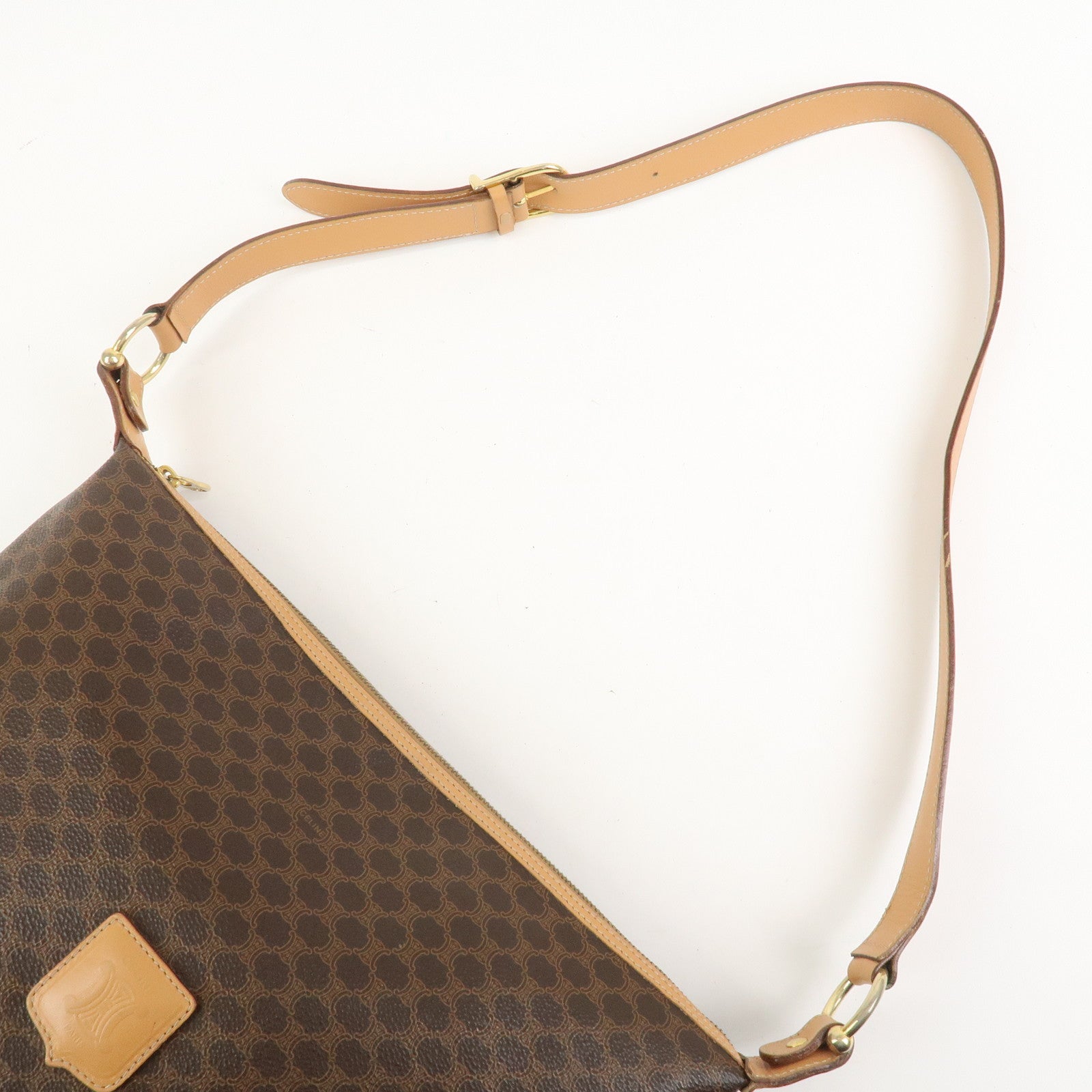 CELINE Macadam PVC Leather Shoulder Bag Hand Bag Brown