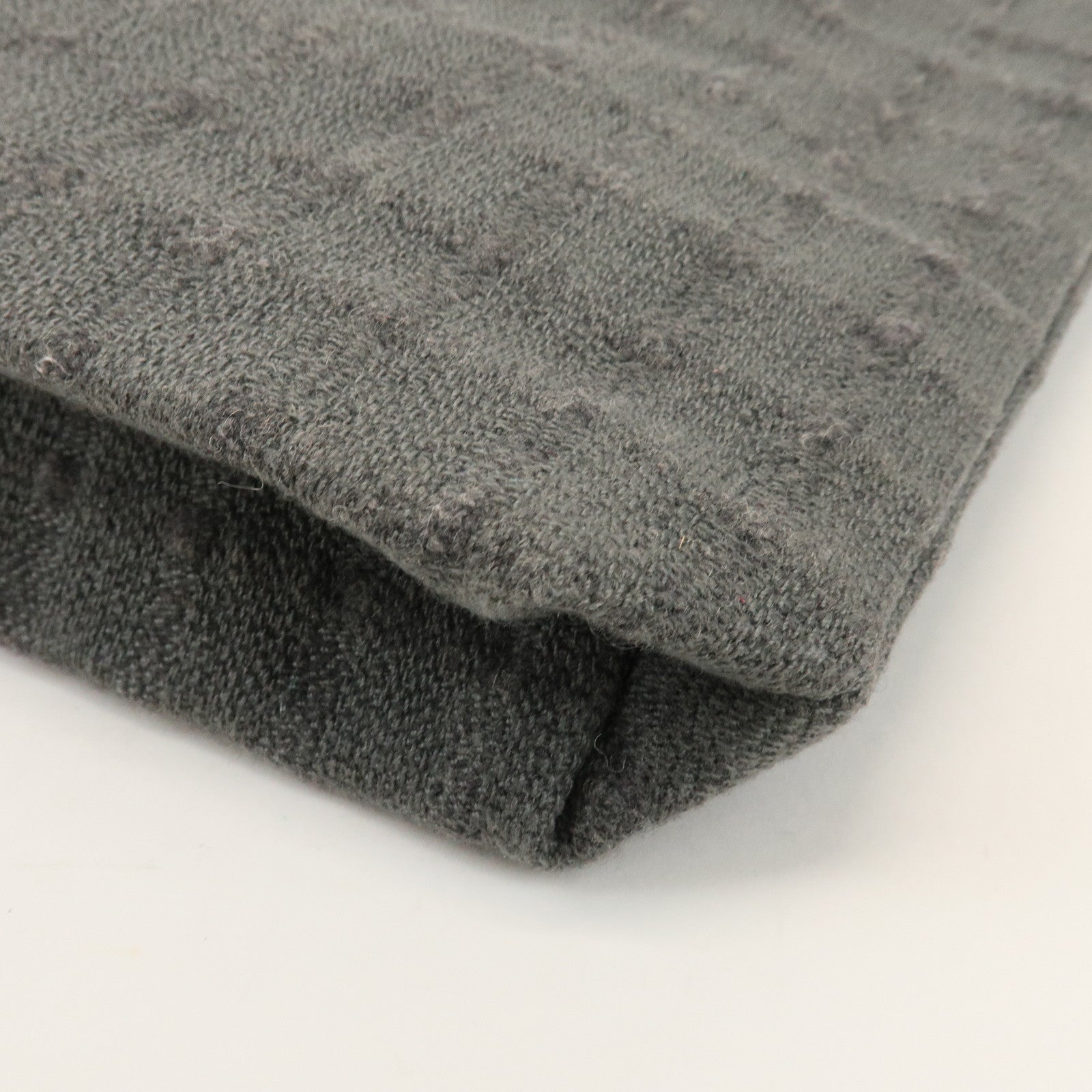 HERMES Amedaba GM Canvas Leather Tote Bag Hand Bag Grey