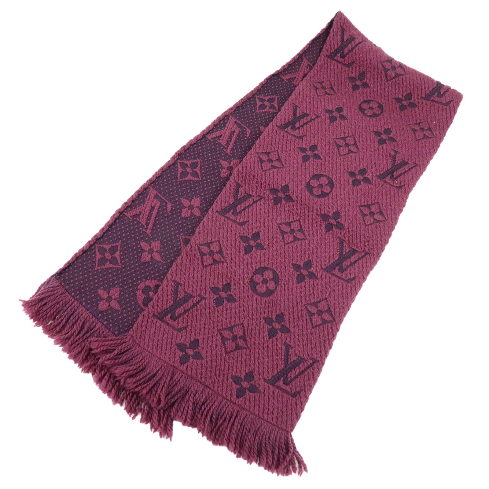 Louis Vuitton Echarpe Logomania Wool Silk Scarf Purple 413287