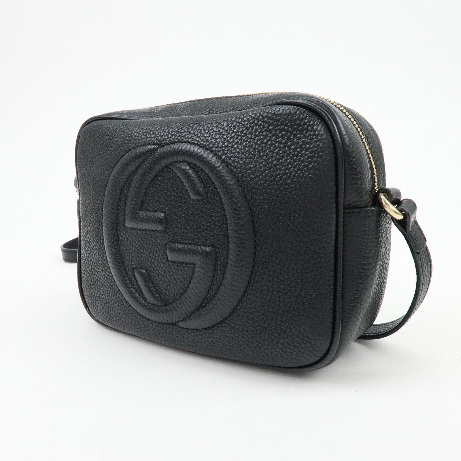 GUCCI SOHO Leather Shoulder Crossbody Bag Black 308364