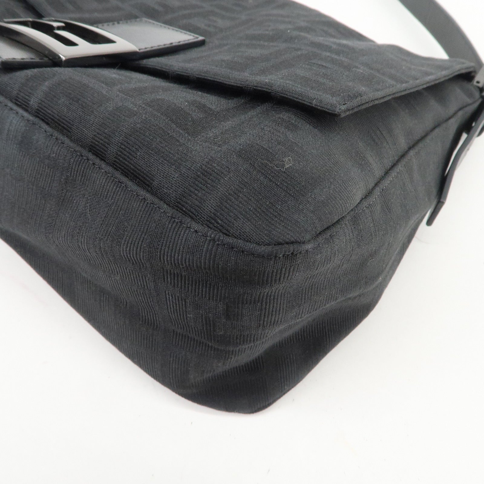 FENDI Mamma Baguette Zucca Canvas Leather Shoulder Hand Bag 8BR001