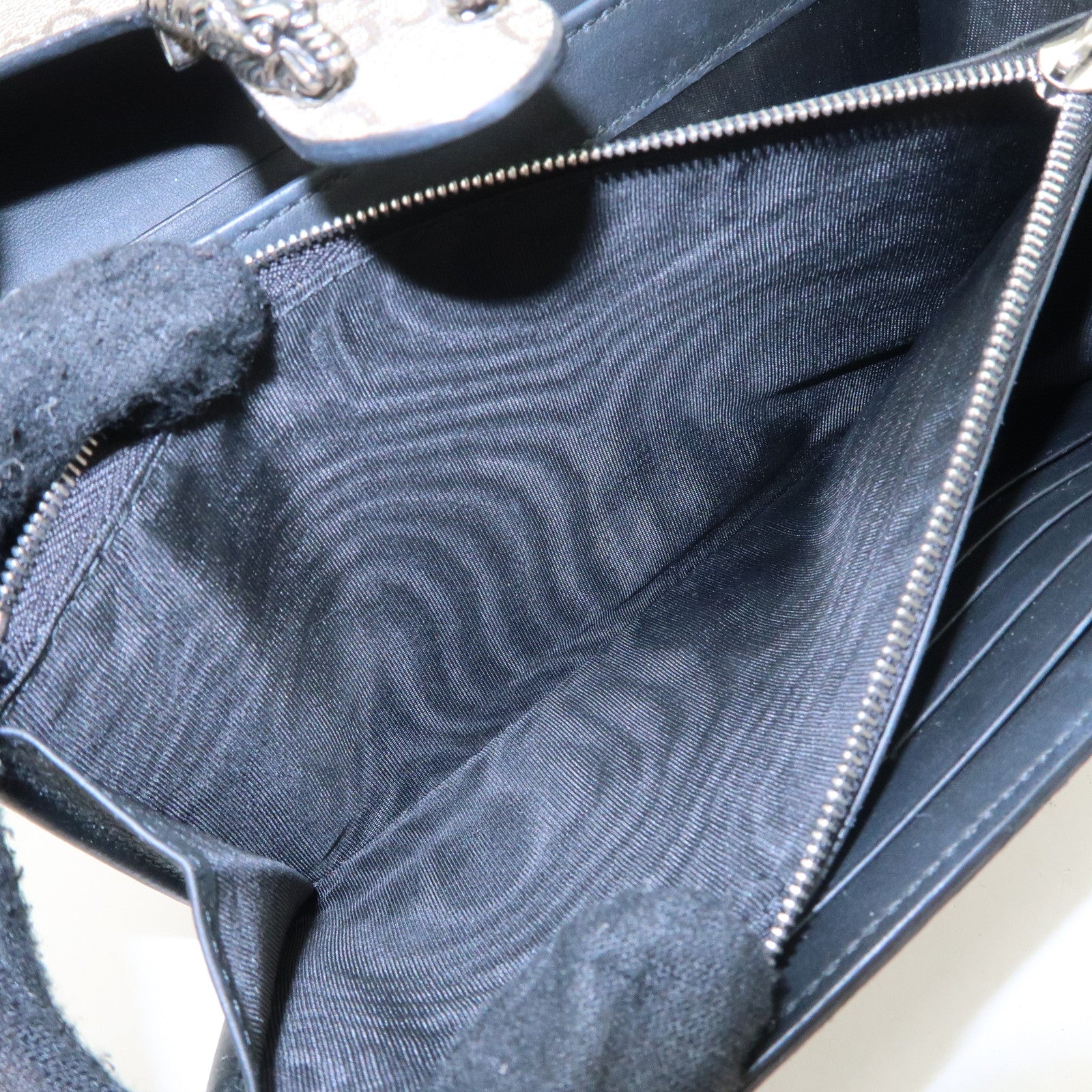 GUCCI Dionysus GG Supreme Chain Shoulder Bag Beige Used