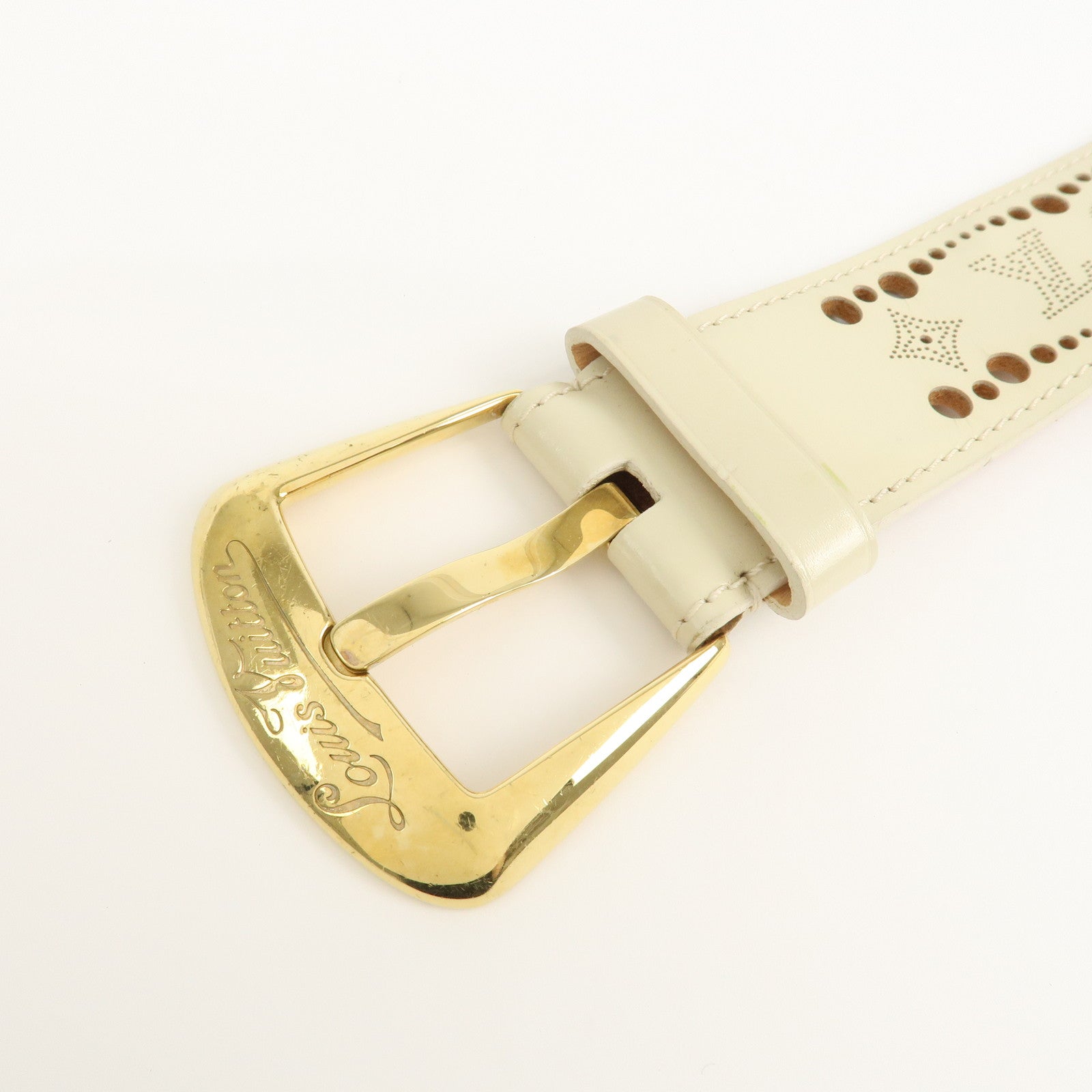 Louis Vuitton Leather Ceinture Phenix Ivory Belt 88/34 M9680 Used