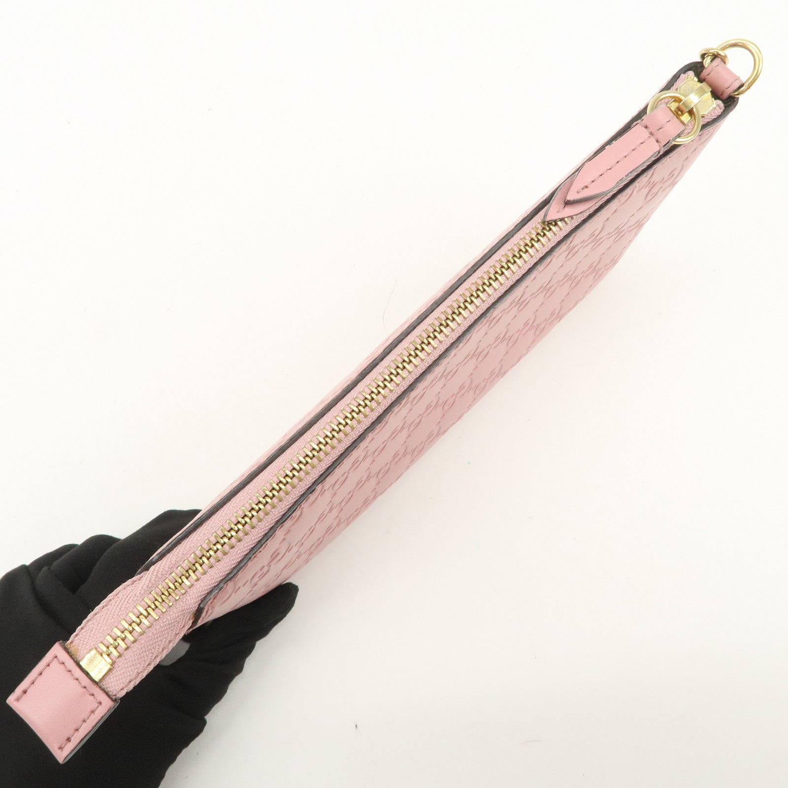 GUCCI Guccissima Leather Logo Chain Shoulder Bag Pink 428449