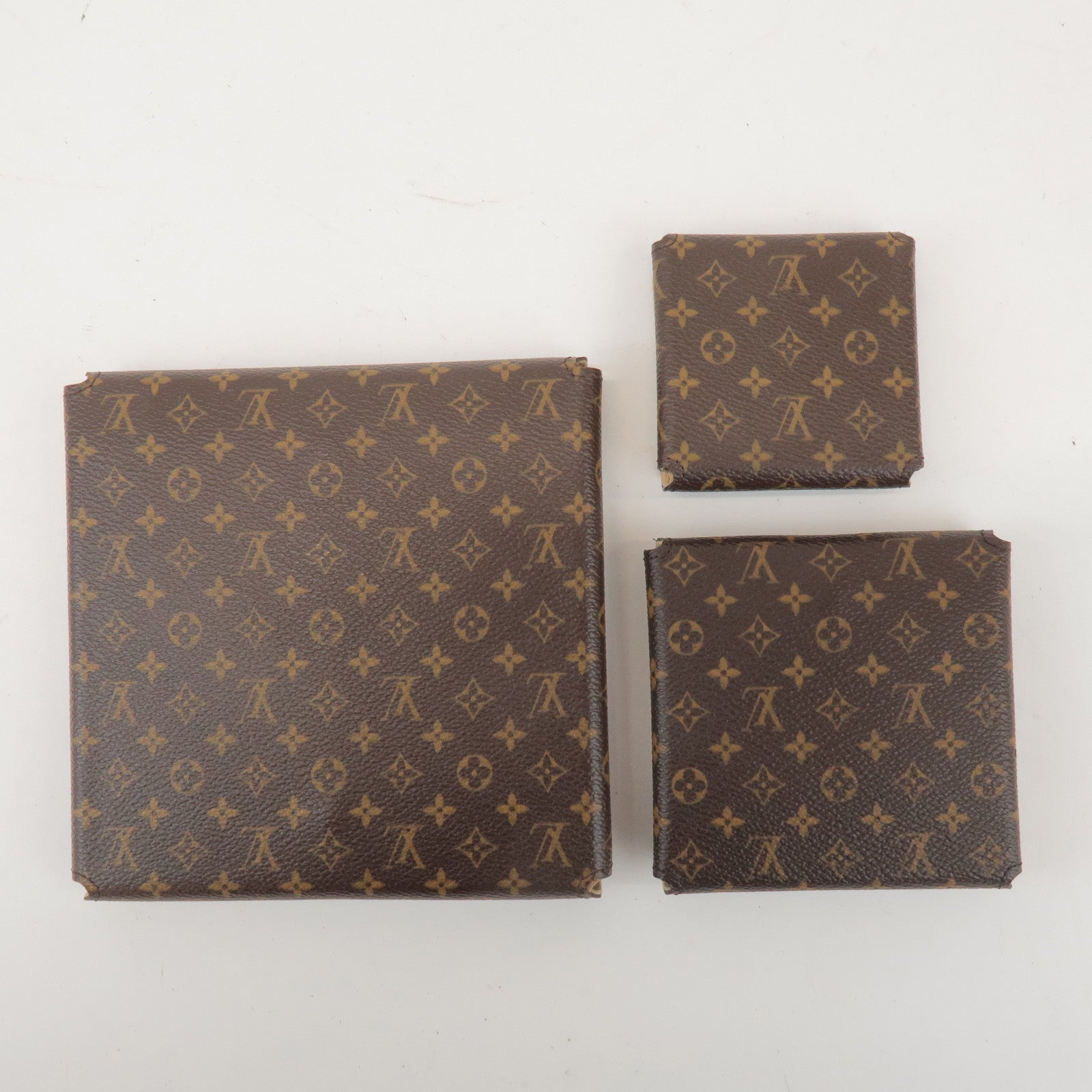 Louis Vuitton Monogram Set of 3 Canvas Necklace Case Earring Case