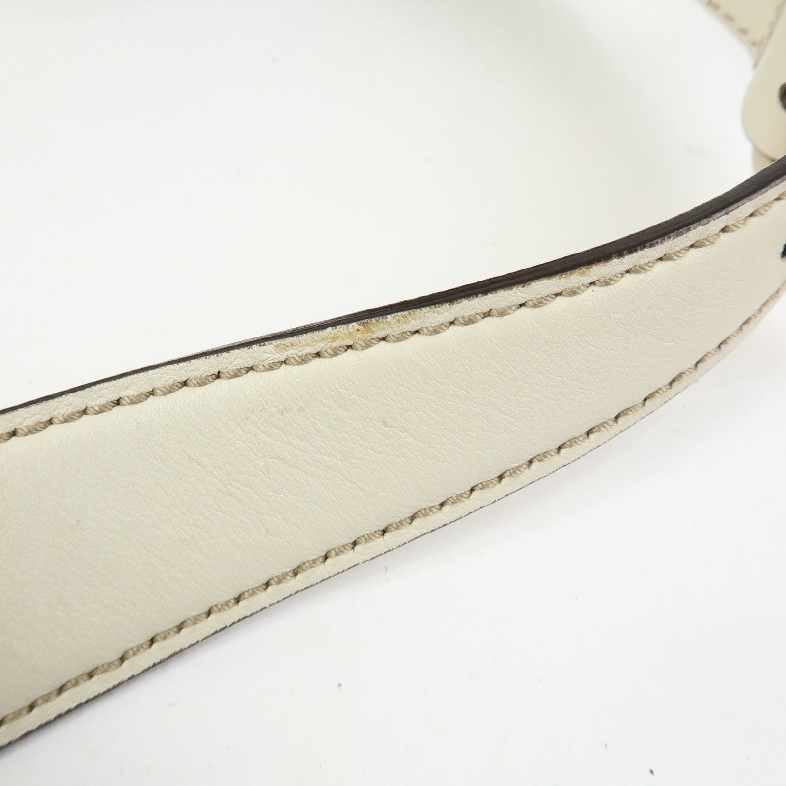 GUCCI GG Monogram Canvas Leather Shoulder Bag Beige White 145778