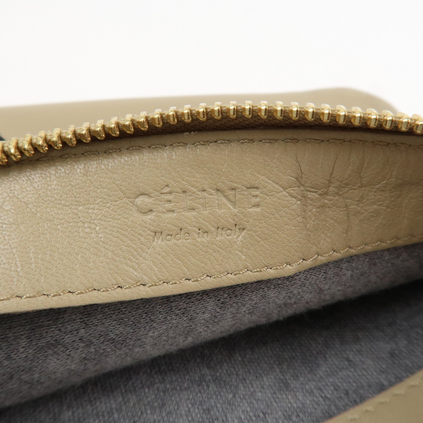 CELINE Calf Skin Trio Bag Shoulder Bag Crossbody Bag Beige