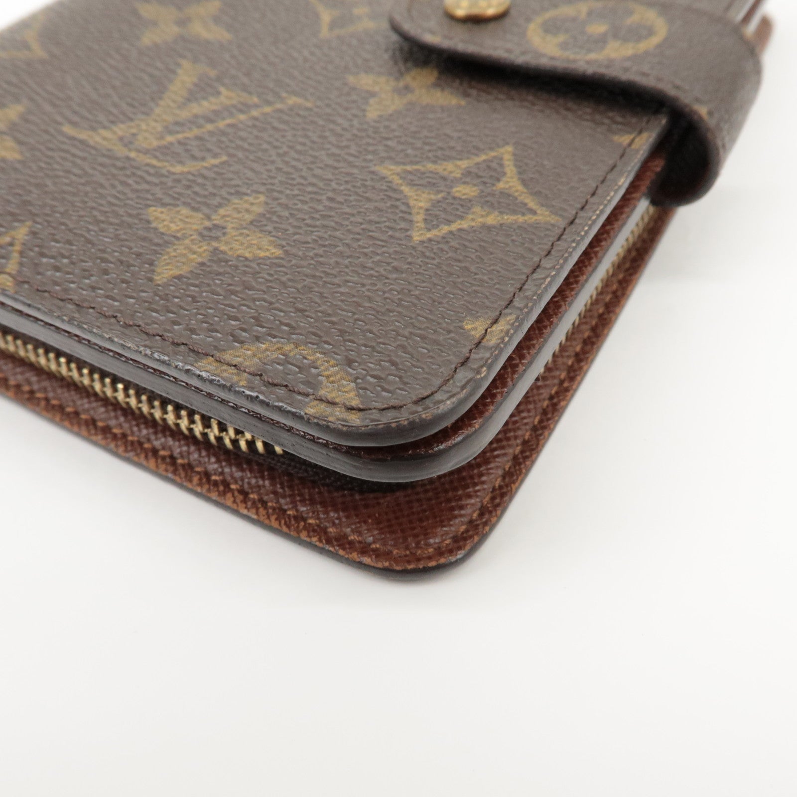 Louis Vuitton Monogram Porte Papier Zip Bi-fold Wallet Brown M61207 Used