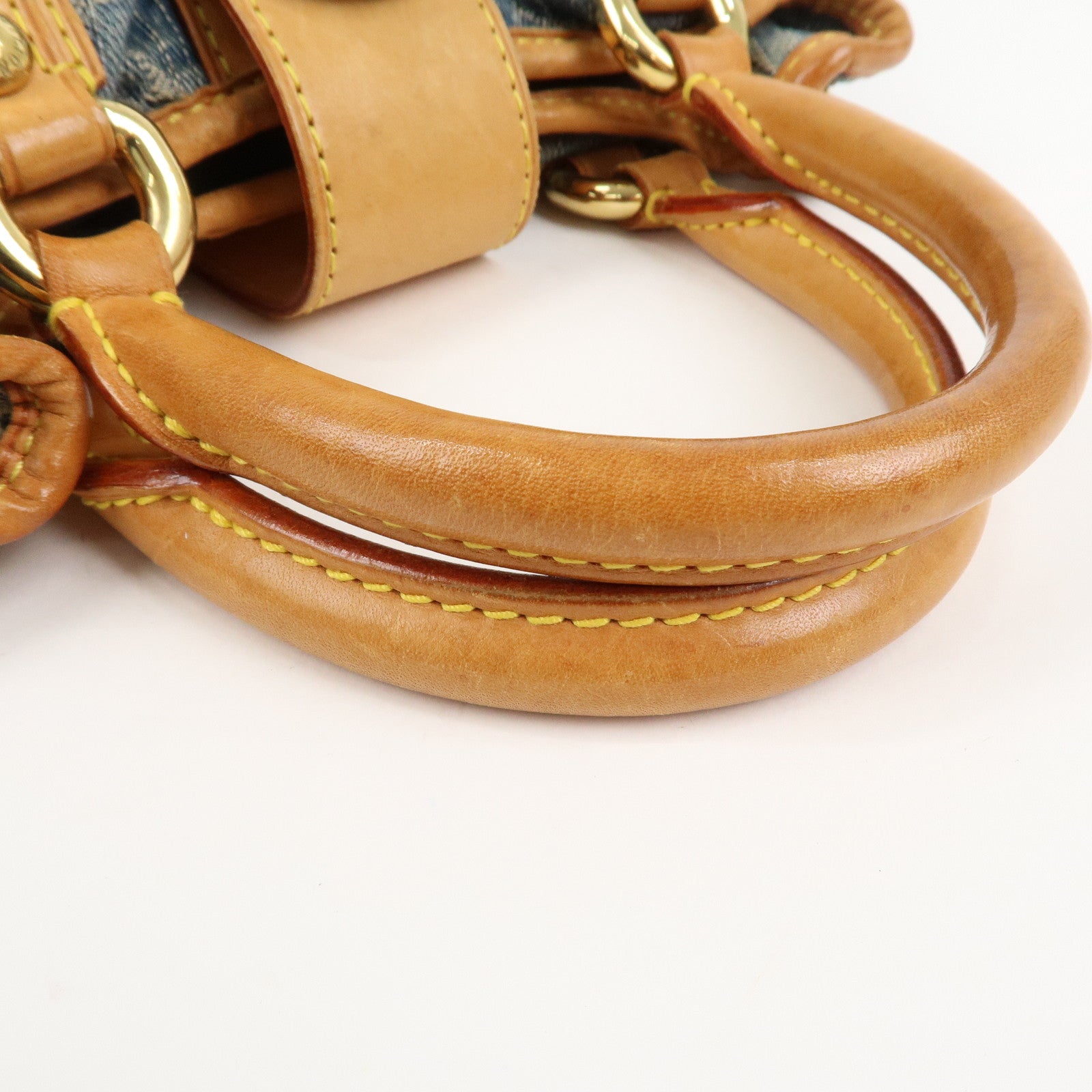 Louis Vuitton Monogram Denim Pleaty Hand Bag Blue M95020