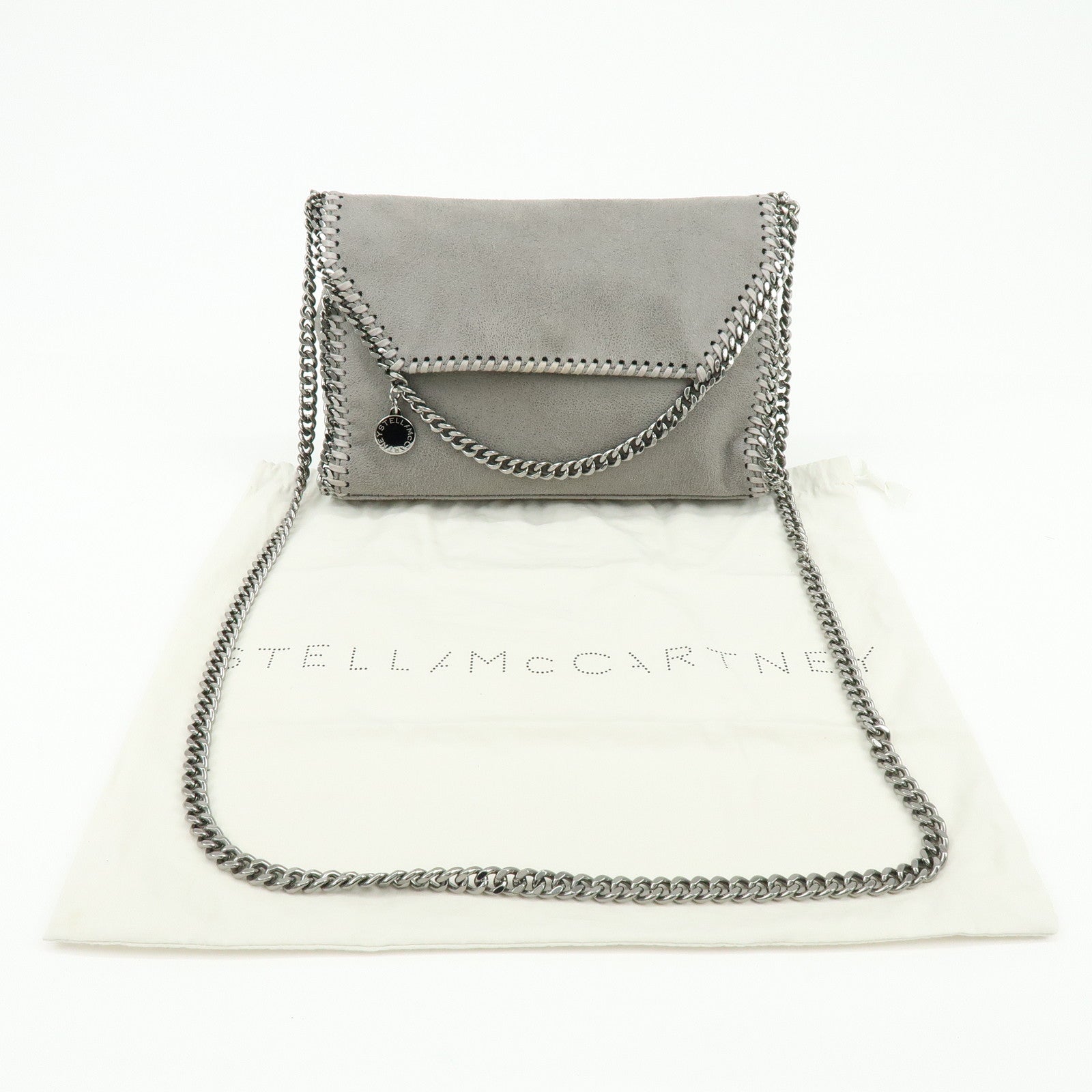 STELLA MCCARTNEY Falabella Faux Leather Shoulder Bag Gray 364519