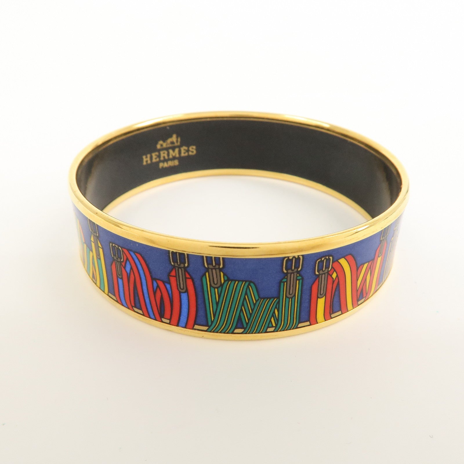 HERMES Email GM Bangle Bracelet Blue Multicolor