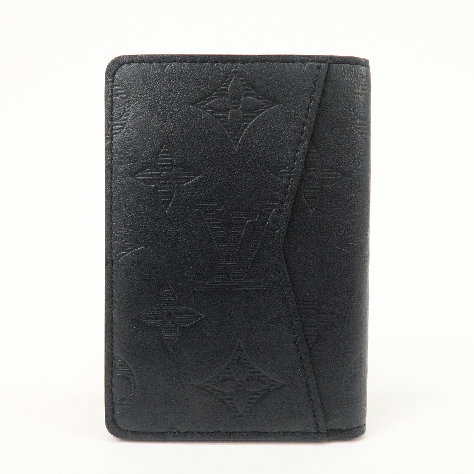 Louis Vuitton Monogram Shadow Leather Card Case Organizer Noir M62899