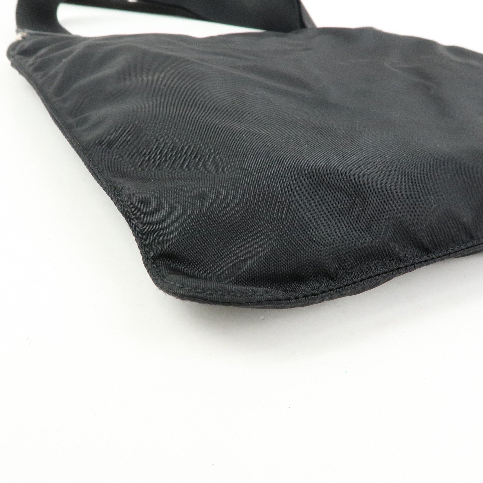 PRADA Triangle Logo Nylon Leather Shoulder Bag Crossbody Bag 2VH118