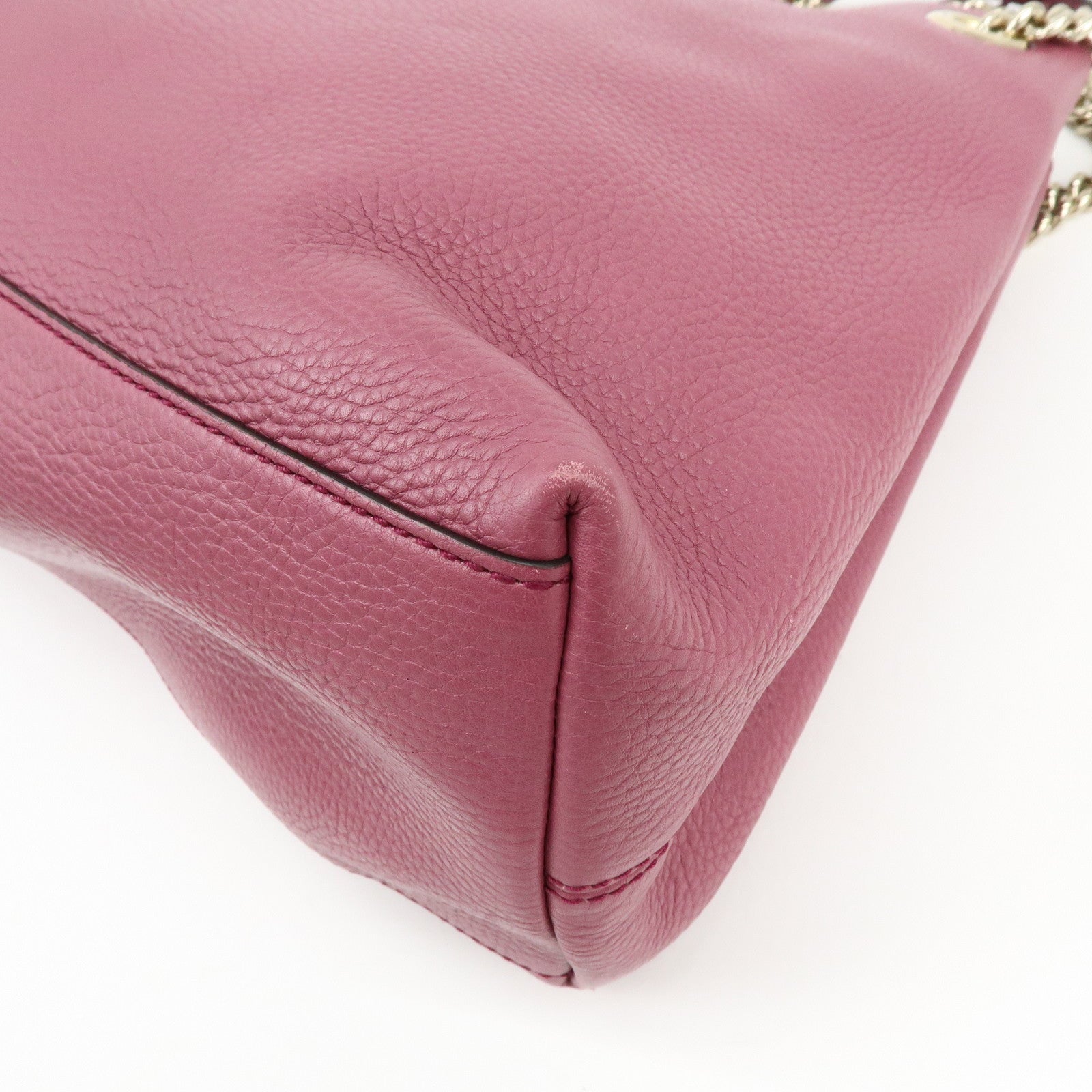GUCCI SOHO Interlocking G Leather Chain Shoulder Bag Purple 308982