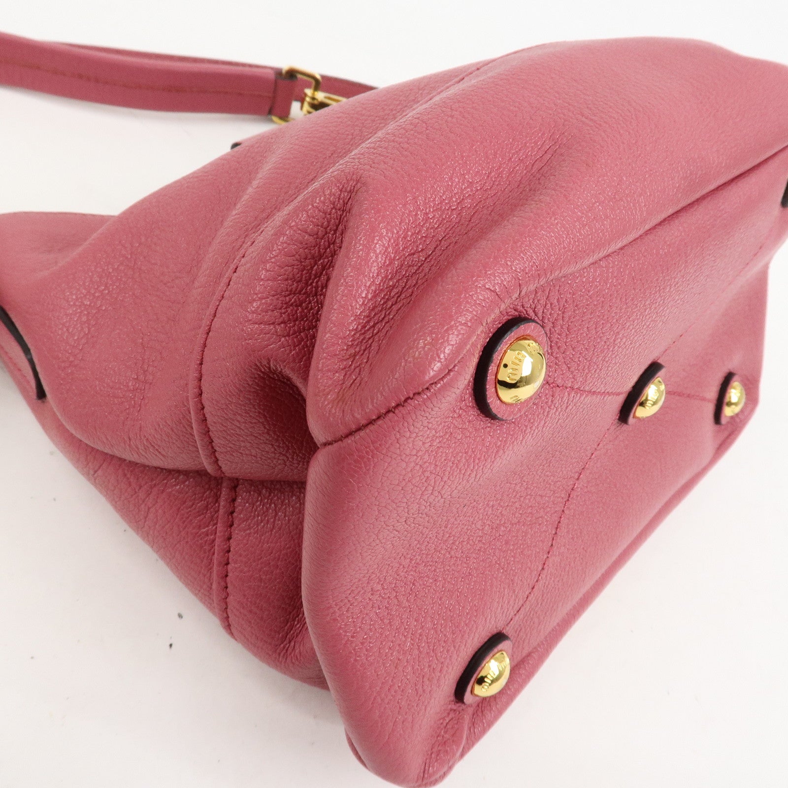 MIU MIU Madras 2Way Bag Hand Bag Shoulder Bag Pink RR1951