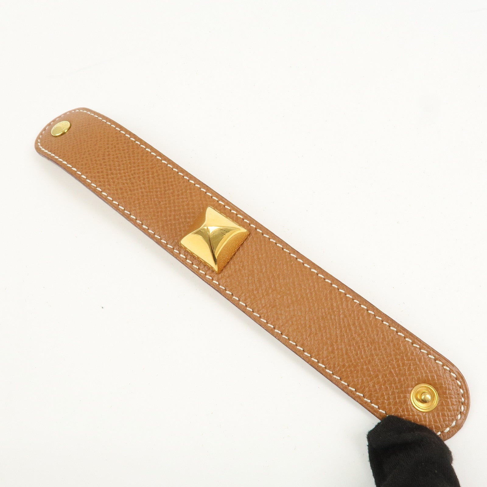 HERMES Medor Leather Bracelet Brown