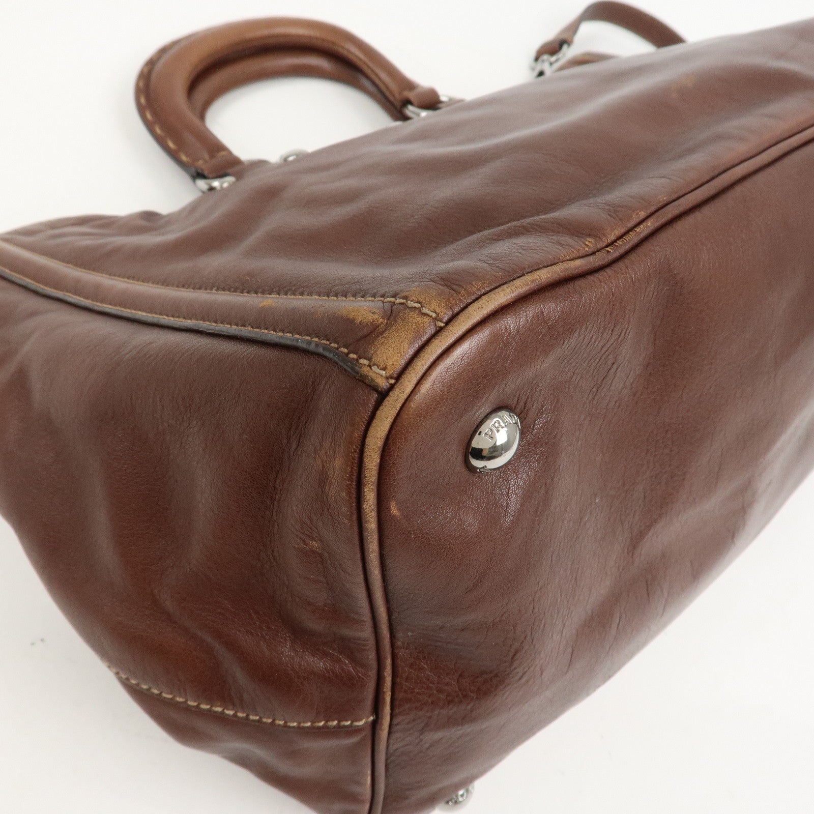 PRADA Triangle Logo 2Way Bag Tote Bag Shoulder Bag BN1889