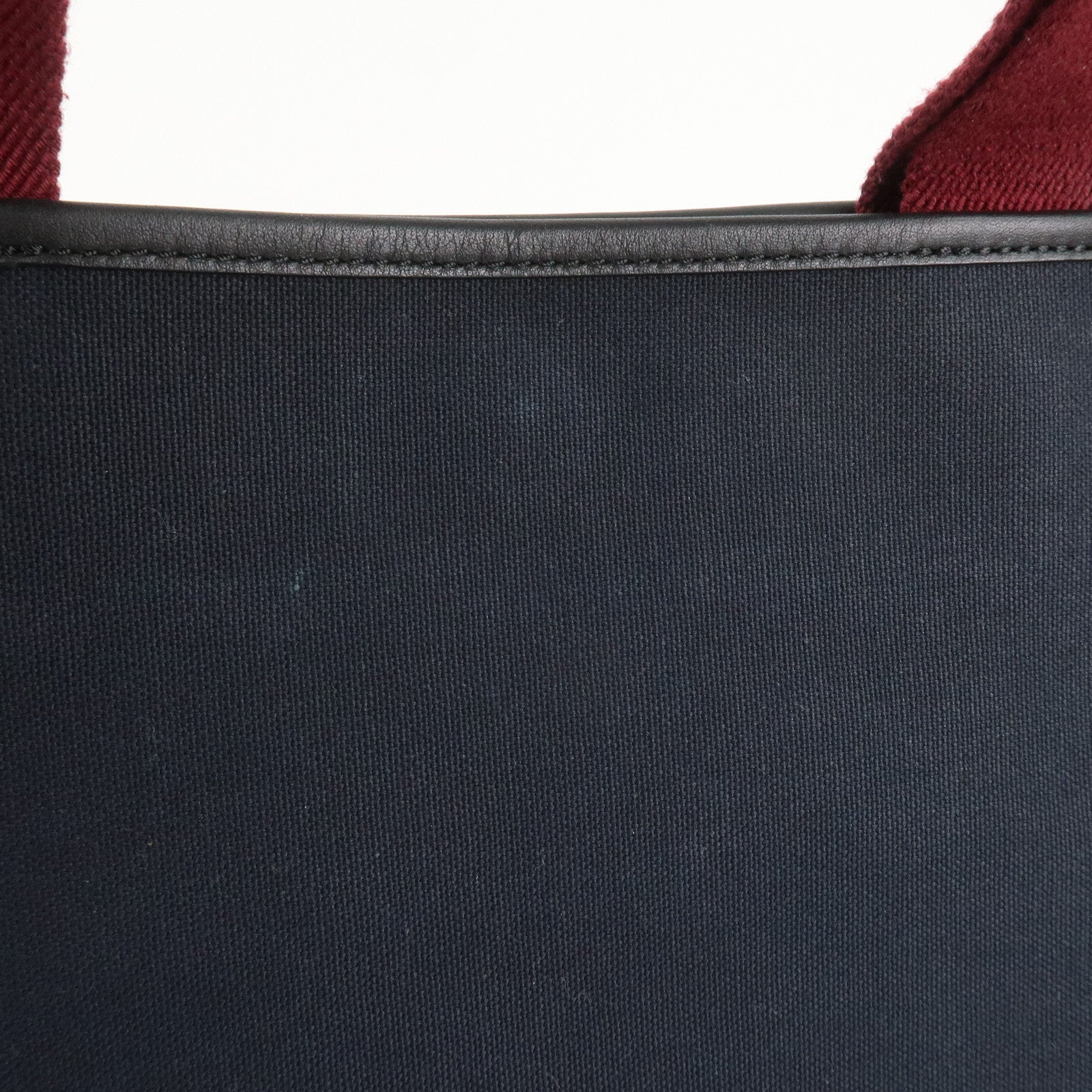 LOEWE Heritage Canvas Leather Tote Bag Hand Bag Black Bordeaux