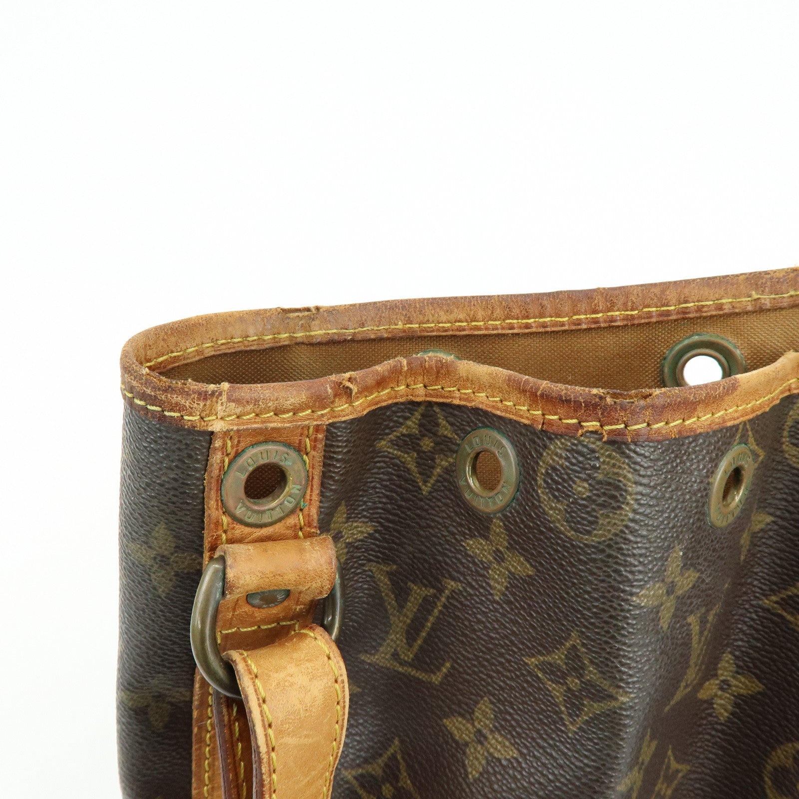 Louis Vuitton Monogram Noe Canvas Leather Shoulder Bag Brown M42224