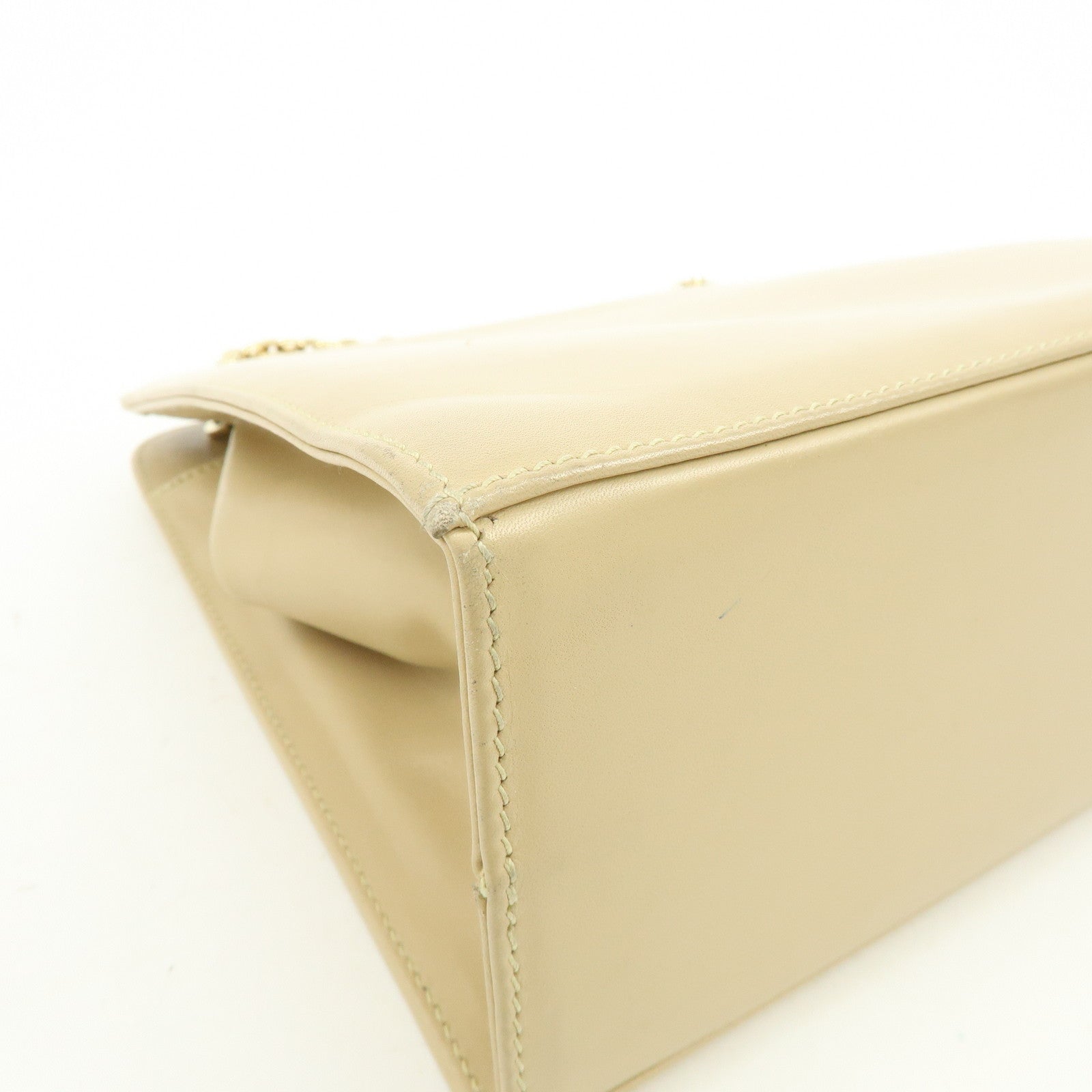 Ferragamo Gancini Leather Shoulder Bag Crossbody Bag Beige