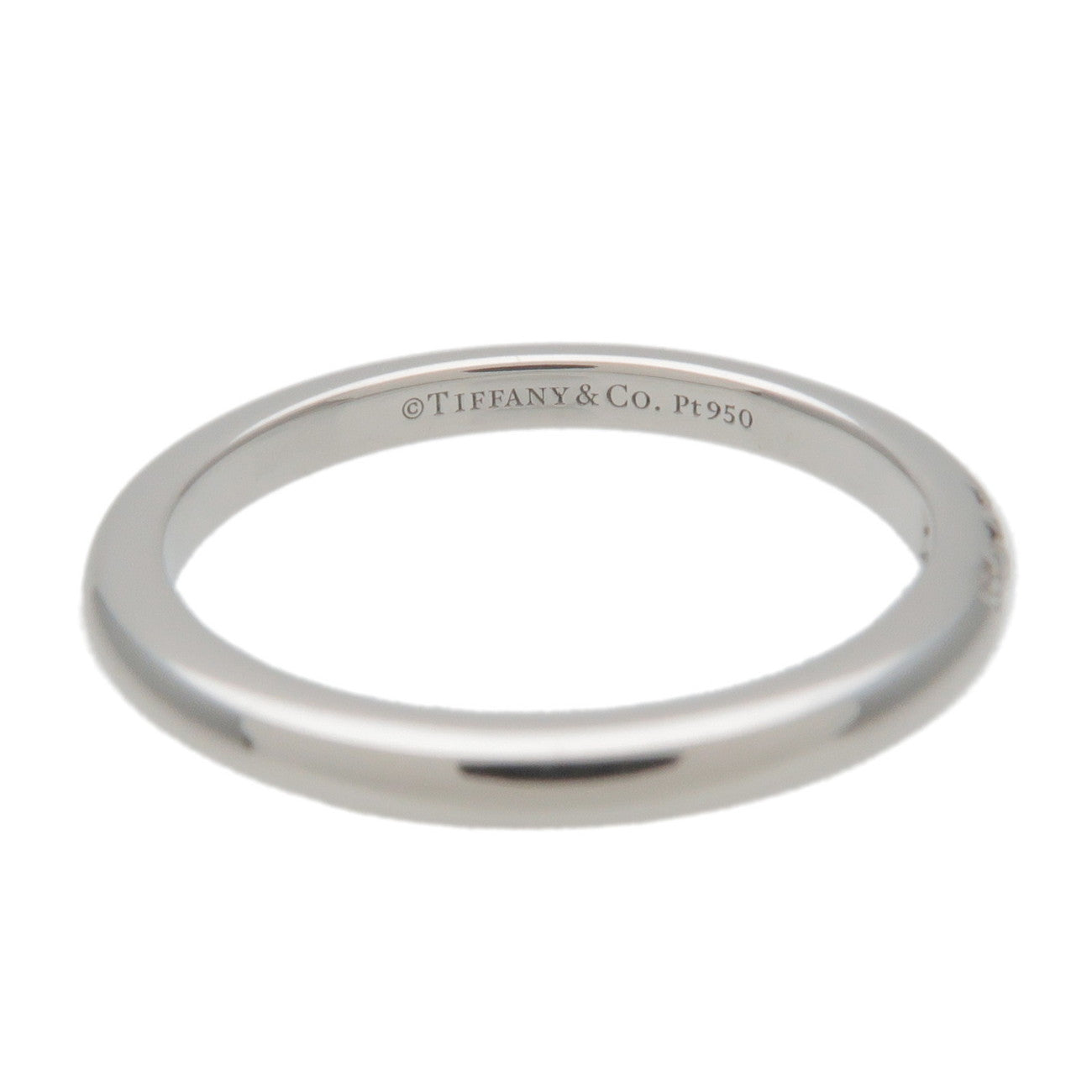 Tiffany & Co Classic Band Ring 3P Diamond PT950 Platinum US4 EU46.5