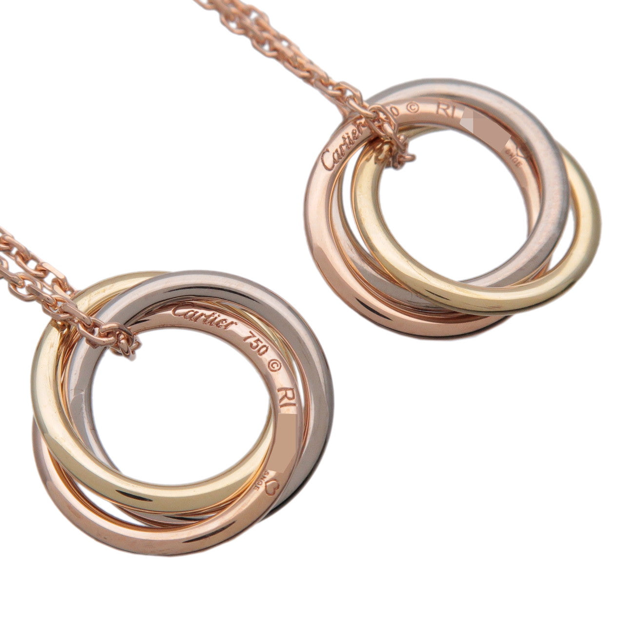 Cartier Sweet Trinity 1P Diamond Earrings K18 750WG/PG/YG