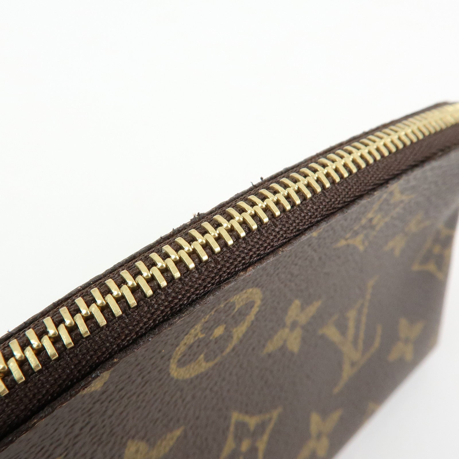 Louis Vuitton Monogram Pochette Cosmetic PM Pouch Brown M47515