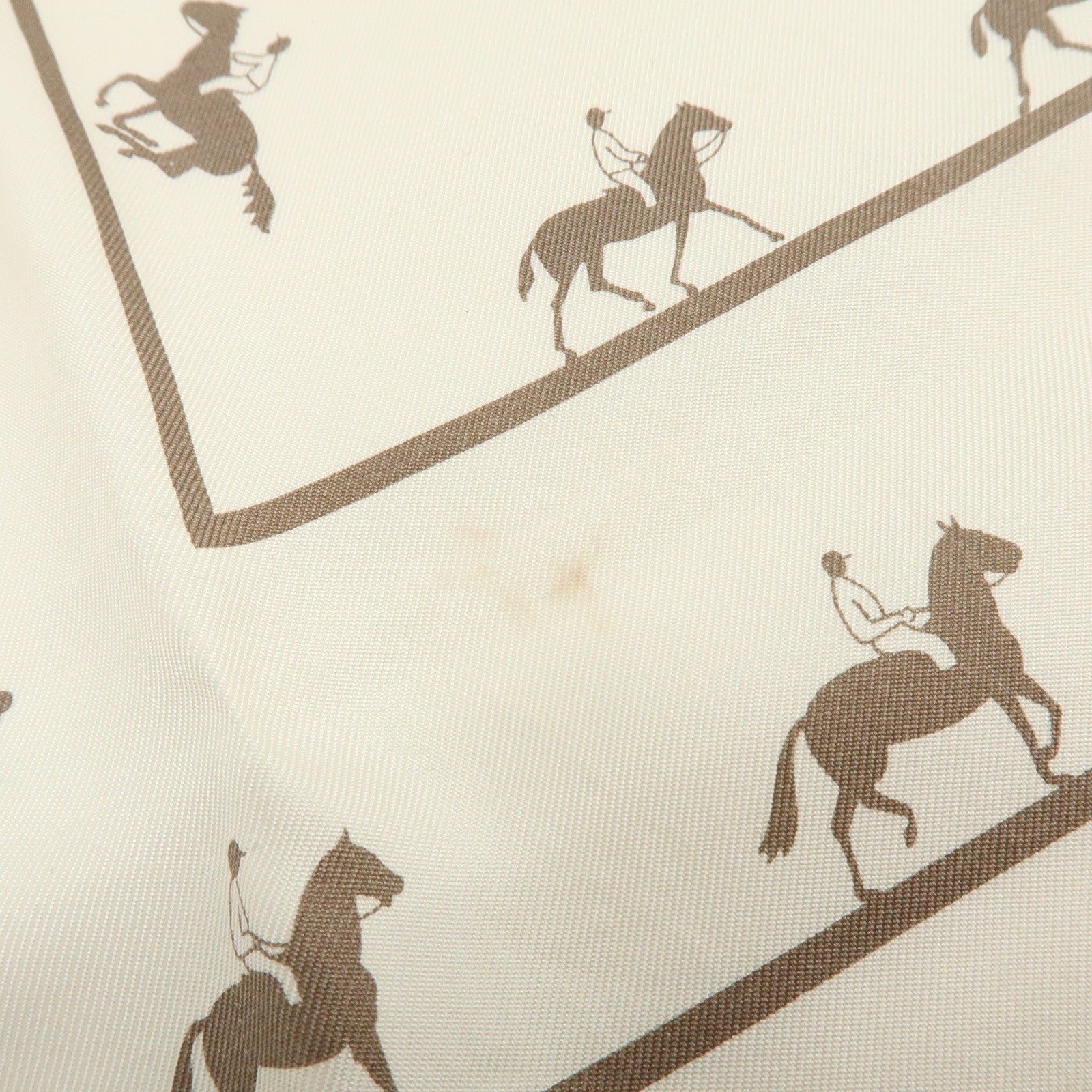 HERMES Carre 90 Set of 2 Silk 100% Scarf Green Gold Ivory
