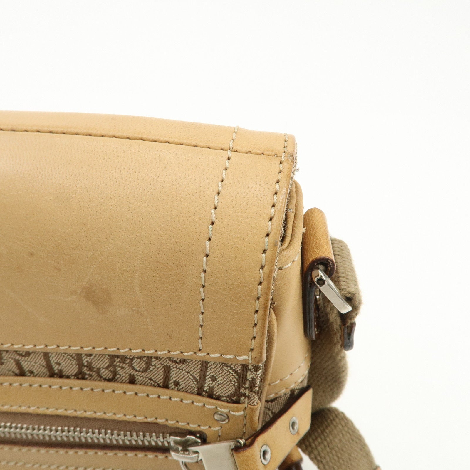 Christian Dior Trotter Street Chic Canvas Leather Shoulder Bag