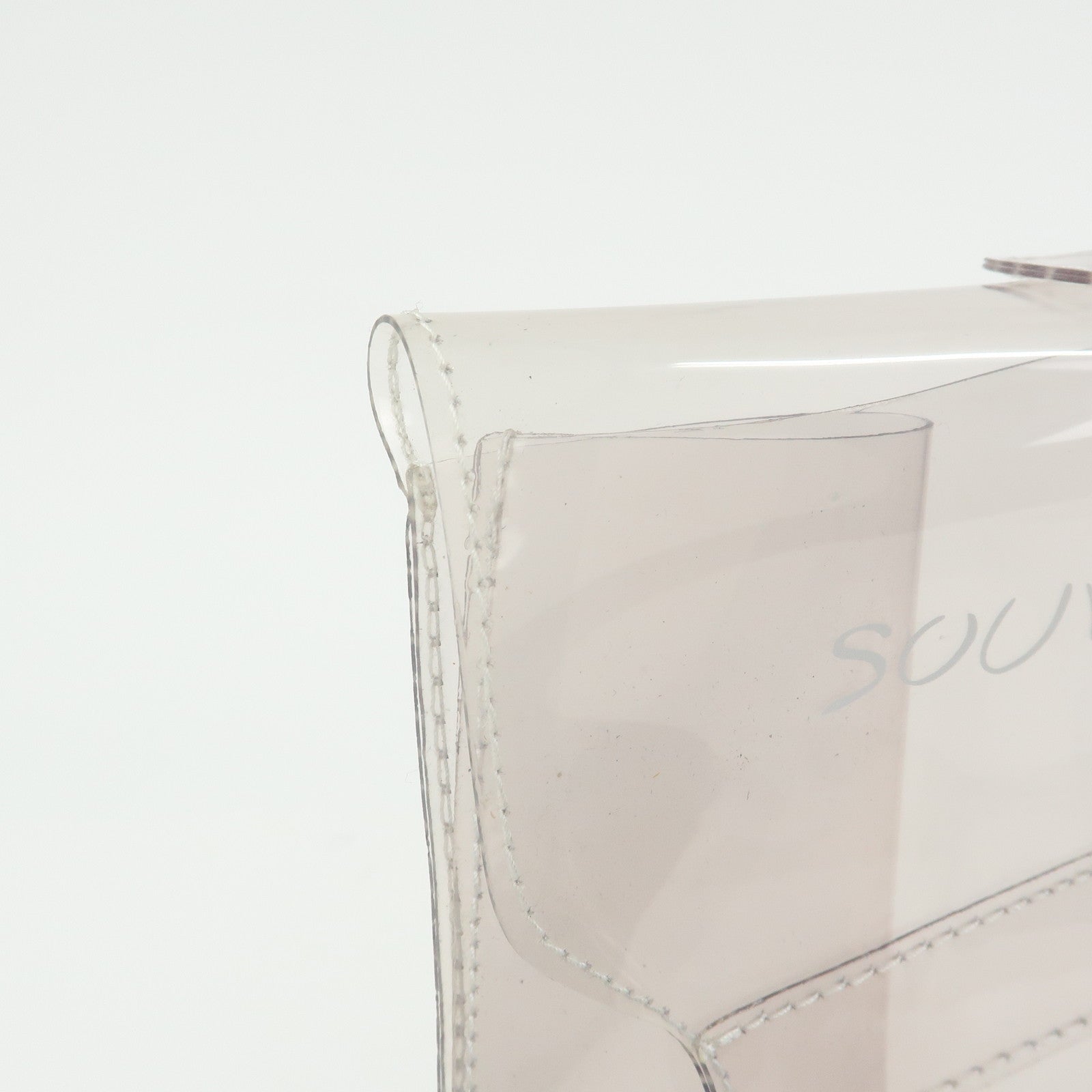 HERMES Kelly Vinyl Hand Bag Clear Transparent