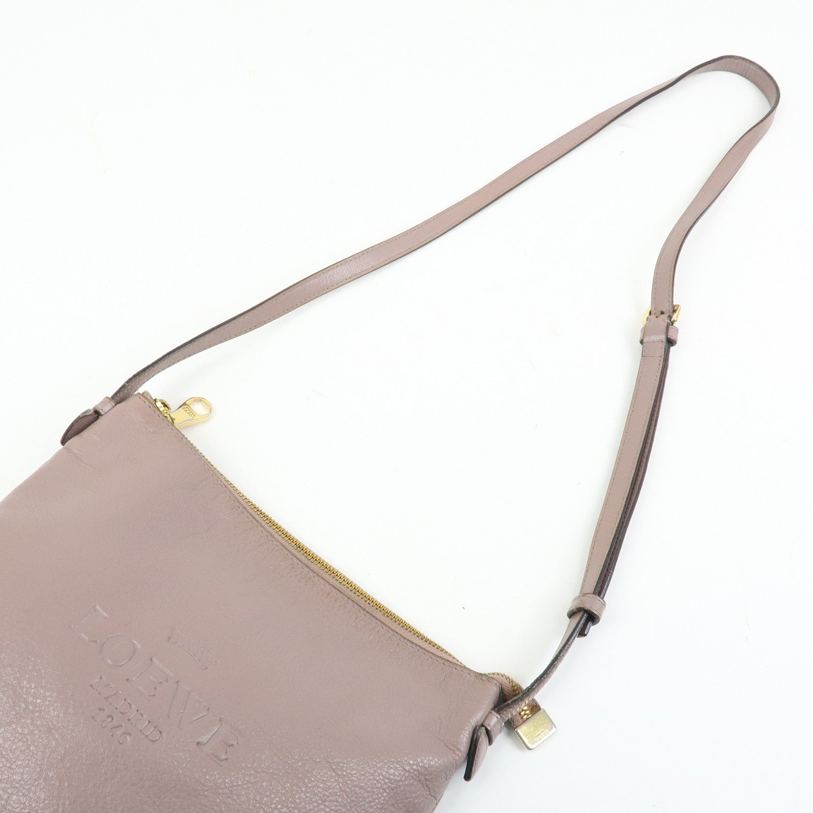 LOEWE Heritage Calf Leather Shoulder Bag Crossbody Bag Pink