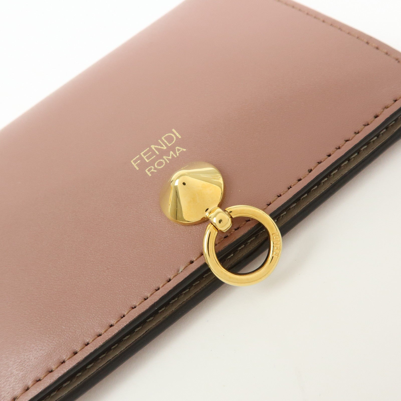 FENDI By The Way Leather Bi-fold Compact Wallet Light Pink 8M0387