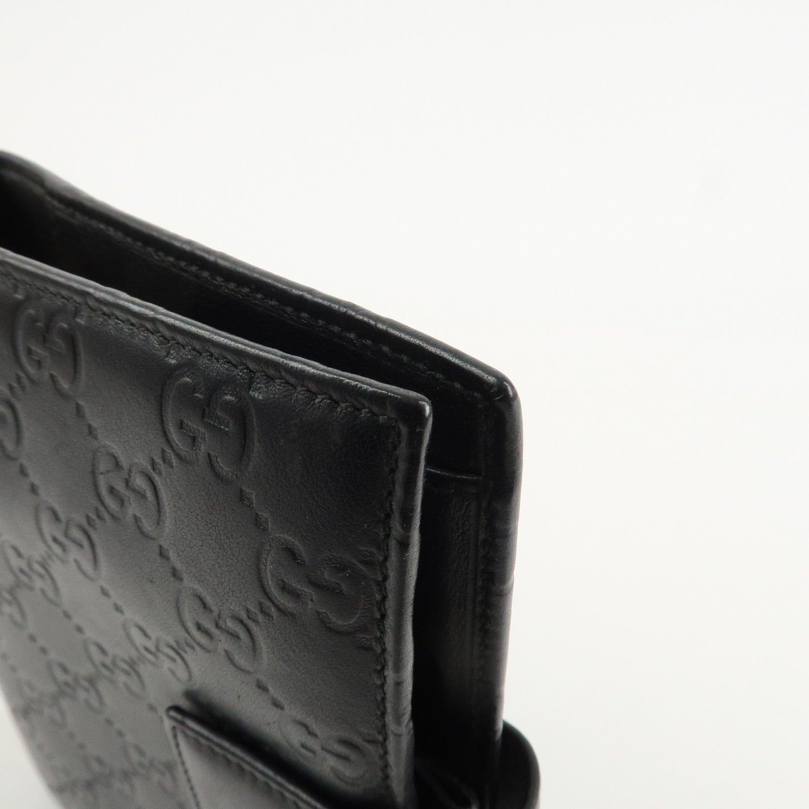 GUCCI Guccissima Leather Agenda Planner Cover Black 115241 Used