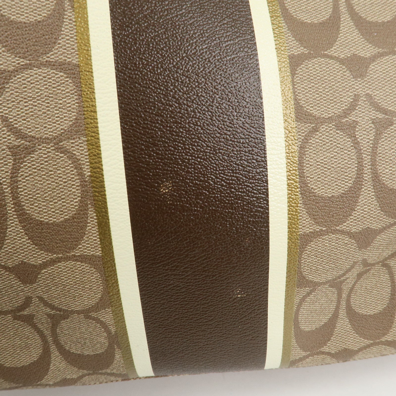 COACH Set of 2  PVC Canvas Leather Shoulder Bag Hand Bag Brown