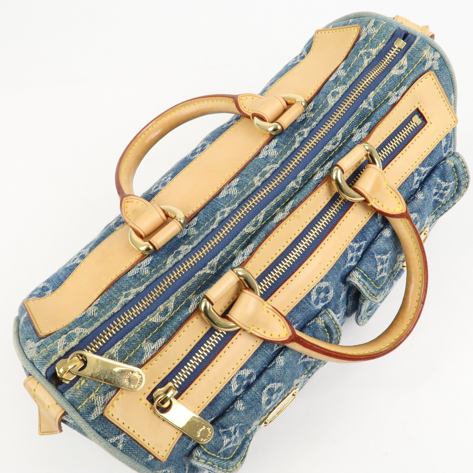 Louis Vuitton Monogram Denim Neo Speedy Boston Bag Blue M95019