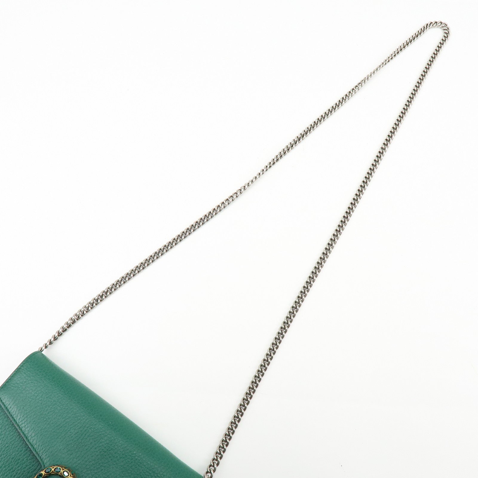 GUCCI Dionysus Leather Chain Shoulder Bag Wallet Green 401231