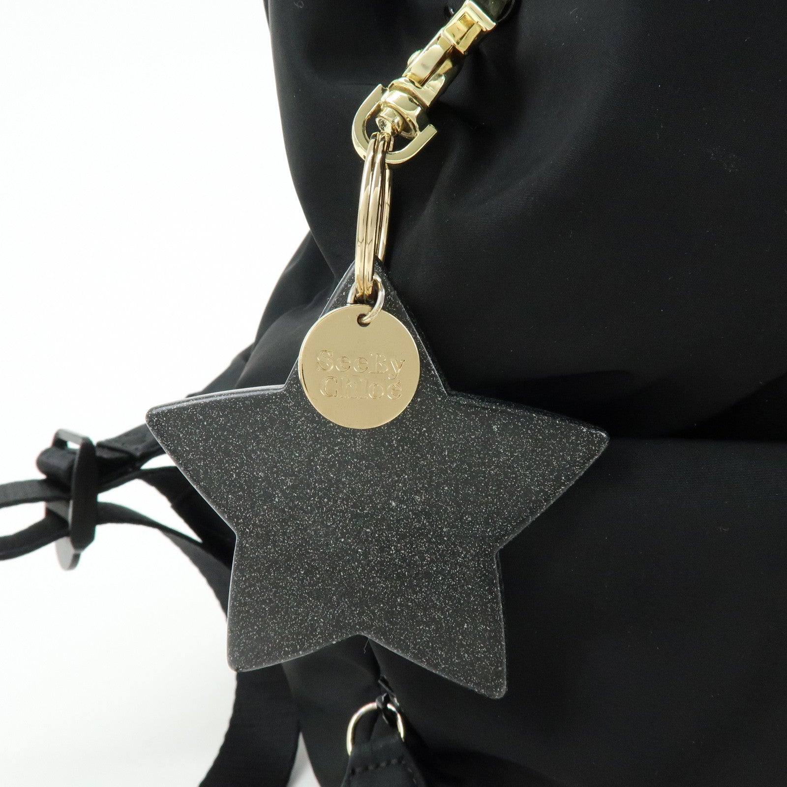 Chloe See by Chloe Nylon Back Pack Star Black