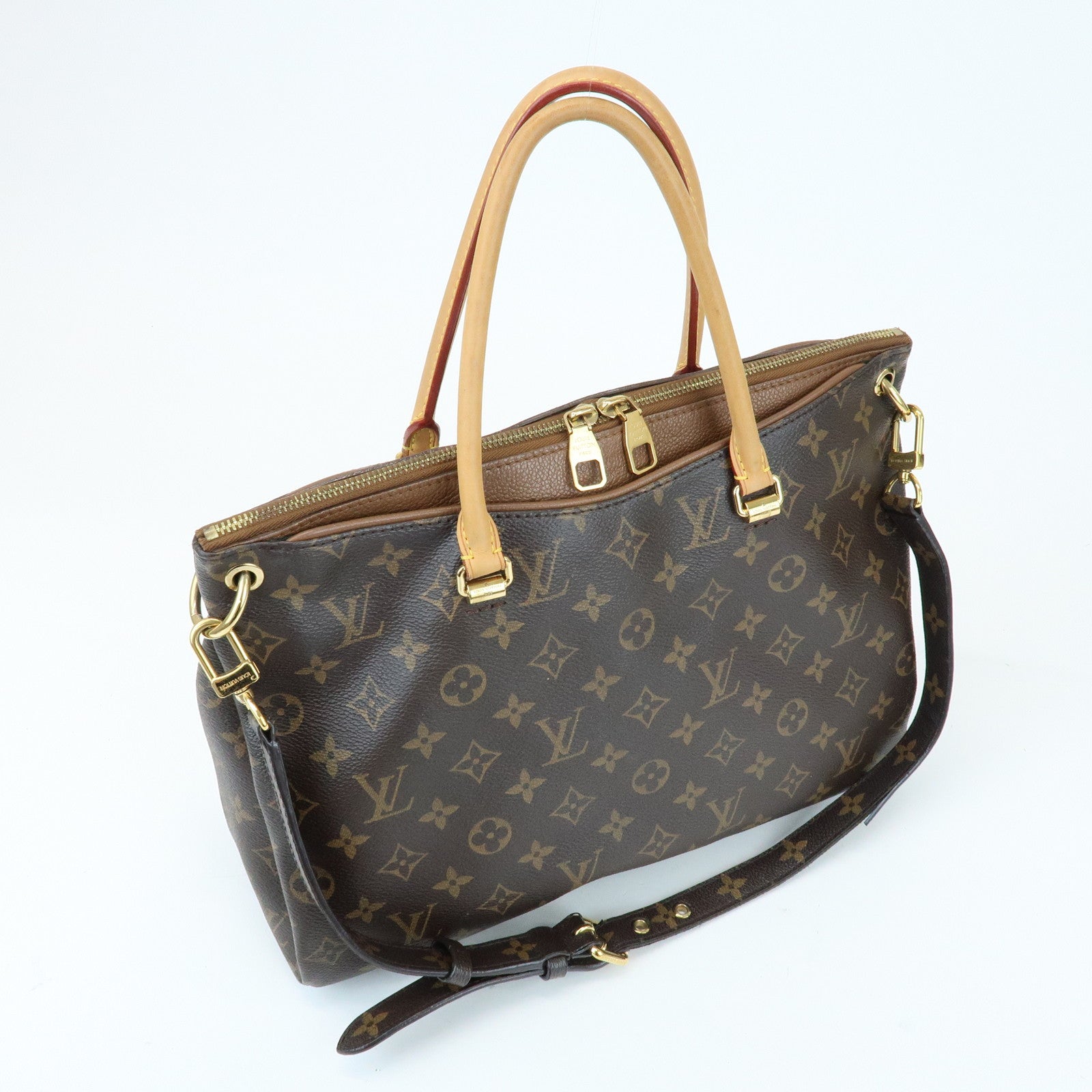 Louis Vuitton Monogram Pallas Hand Bag Shoulder Bag Avana M40907