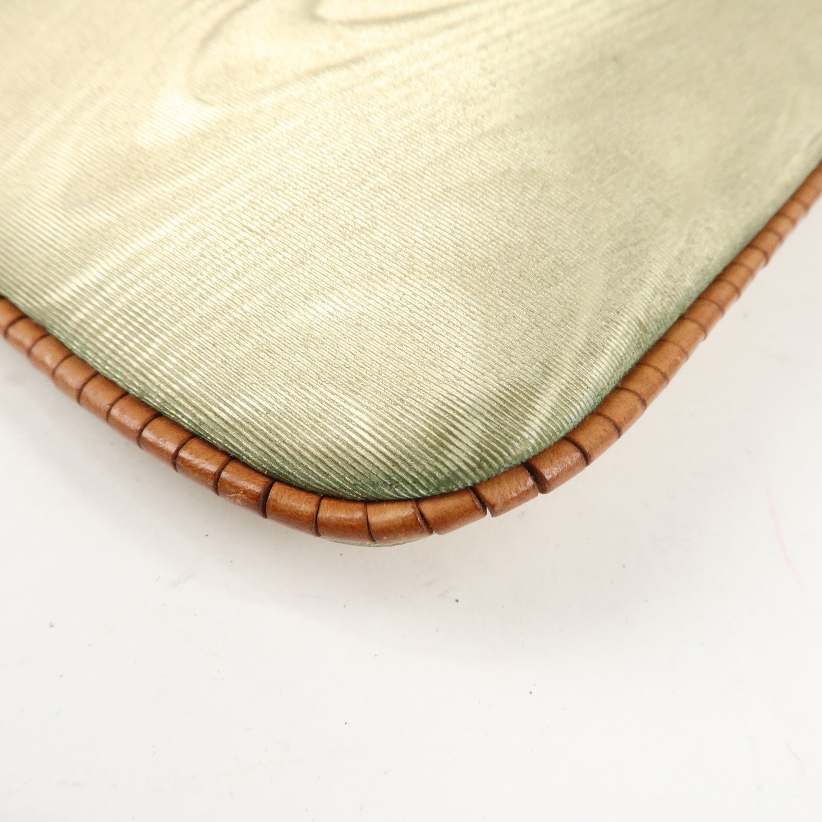 LOEWE Anagram Leather Canvas Shoulder Bag Crossbody Bag Beige Brown Used